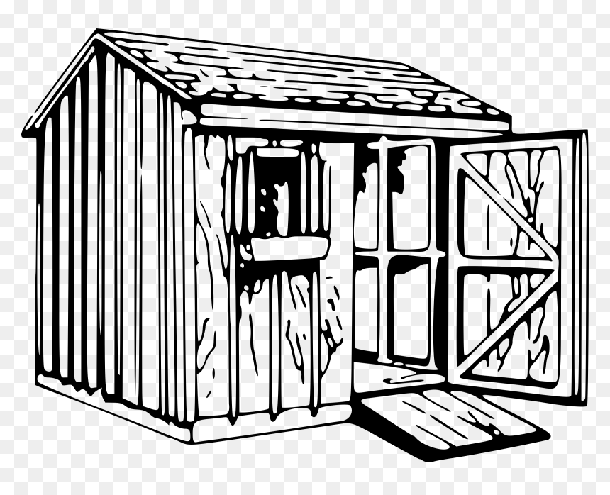Shed Clip Arts - Shed Black And White, HD Png Download - shed png