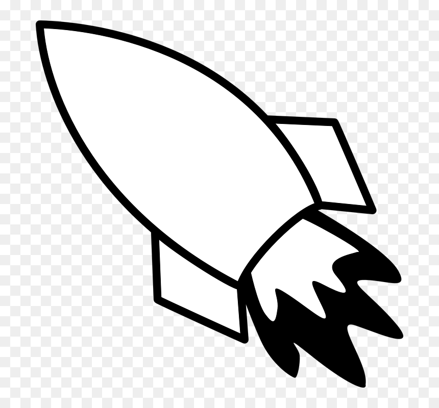 Rocket Black And White, HD Png Download - rocket fire png