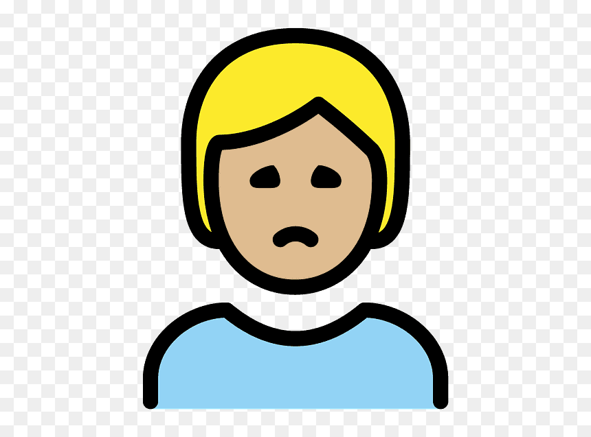 Person Frowning Emoji Clipart - Blond, HD Png Download - frowny face png