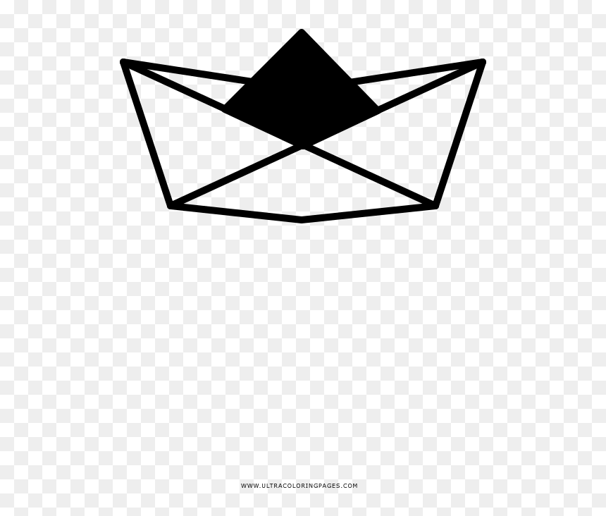 Paper Boat Coloring Page - Triangle, HD Png Download - paper boat png