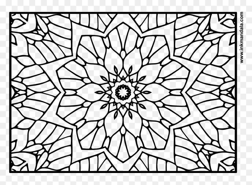 Mandala 9 Mandala Black And White Mandala To Color - Coloring Book, HD Png Download - white mandala png