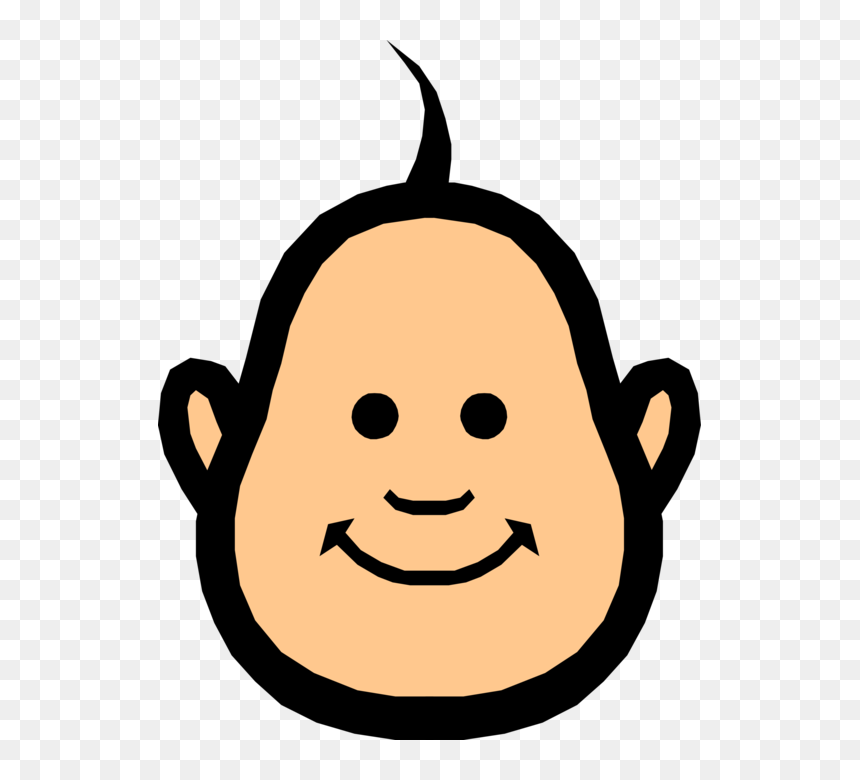 Vector Illustration Of Baby Face And Head - Baby Symbol, HD Png Download - baby face png