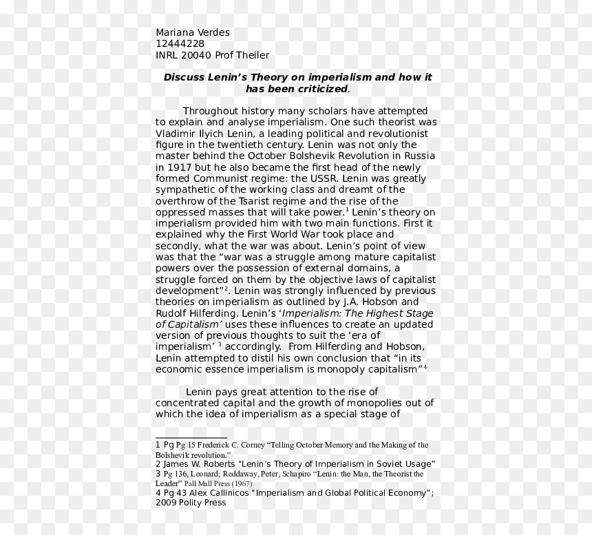 Lenin's Theory Of Economic Imperialism, HD Png Download - lenin png