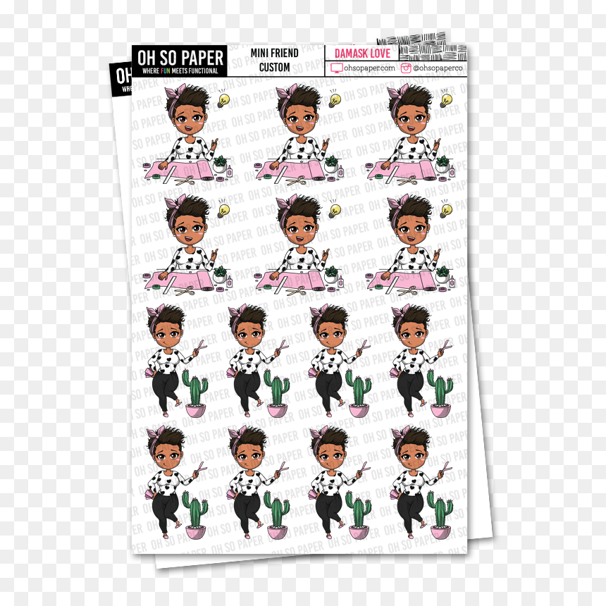 Mini Friend Damask Love - Cartoon, HD Png Download - damask png