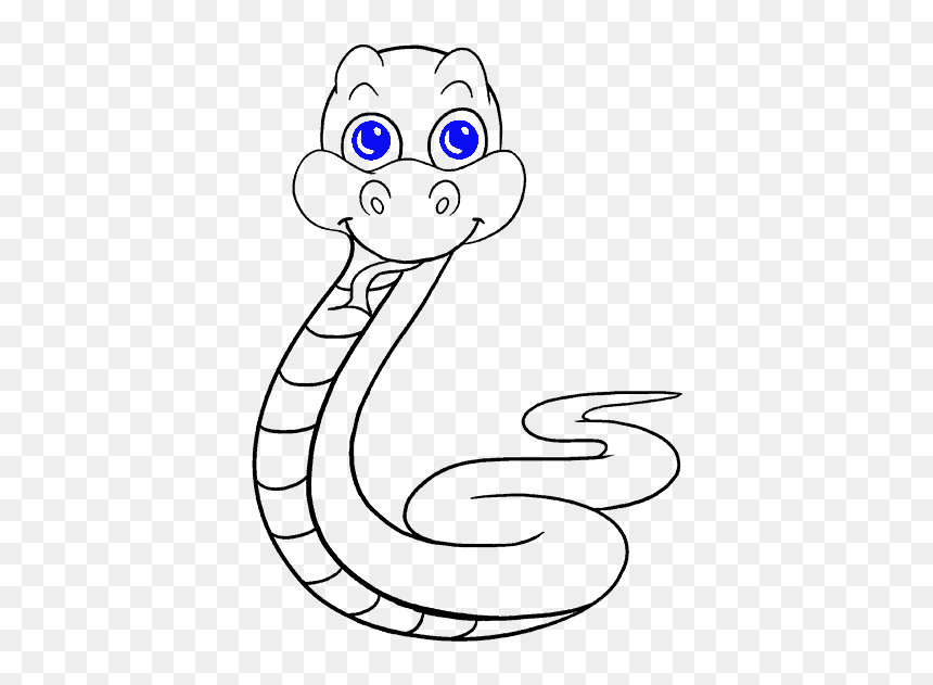 Picture Of A Cartoon Snake - ภาพ ลาย เส้น งู, HD Png Download - snake cartoon png