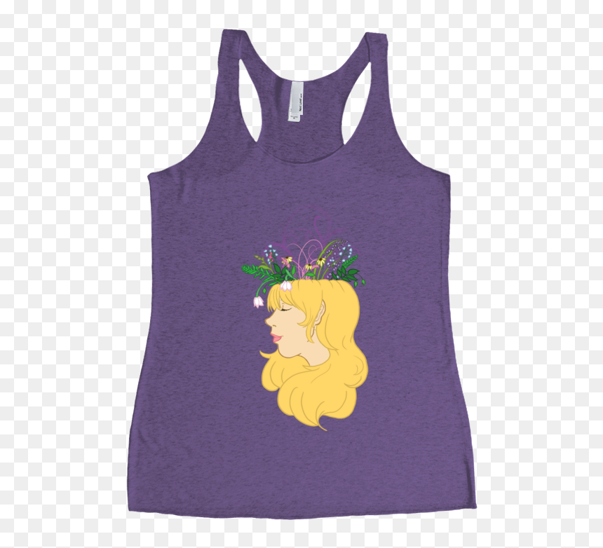 Flower Crown Racerback Tank Top - Sleeveless Shirt, HD Png Download - white flower crown png