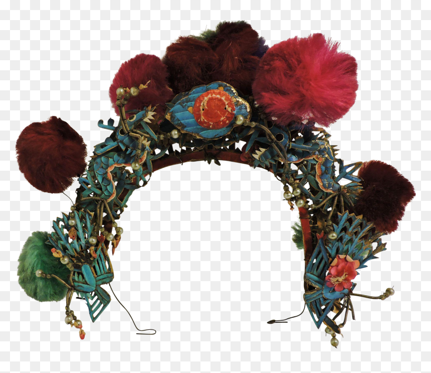 Antique Chinese Tiara Style Kingfisher Headdress From - Chinese Headdress Png, Transparent Png - headdress png