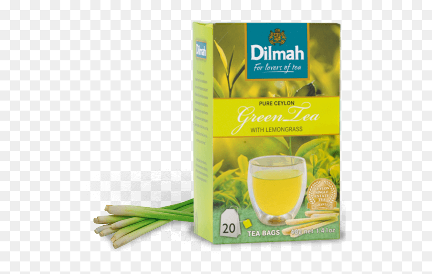 Pack Of Green Tea And Lemon Grass - Dilmah Green Tea Lemongrass, HD Png Download - lemongrass png