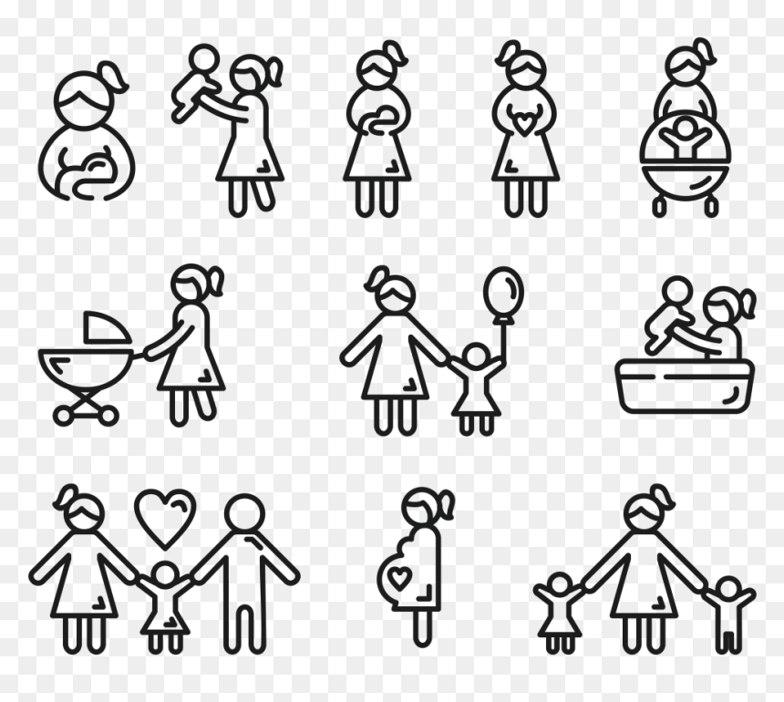 Maternidad Vector De Los Iconos - Maternity Icons, HD Png Download - vectores lineas png