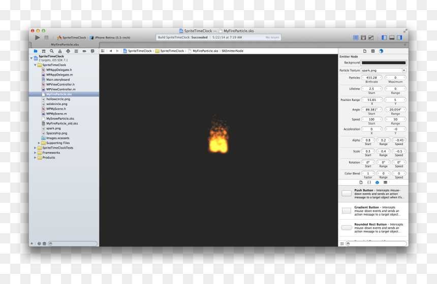 The Emitter Editor With Our Fire Template - Multimedia Software, HD Png Download - fire spark png