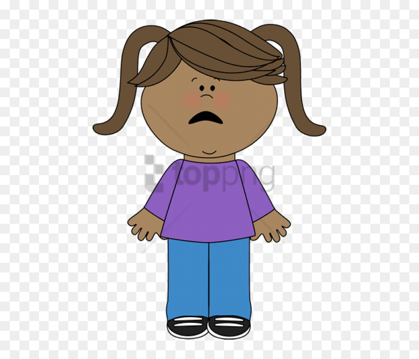 Transparent Confused Clipart - Clip Art Girl Sad, HD Png Download - sad girl png