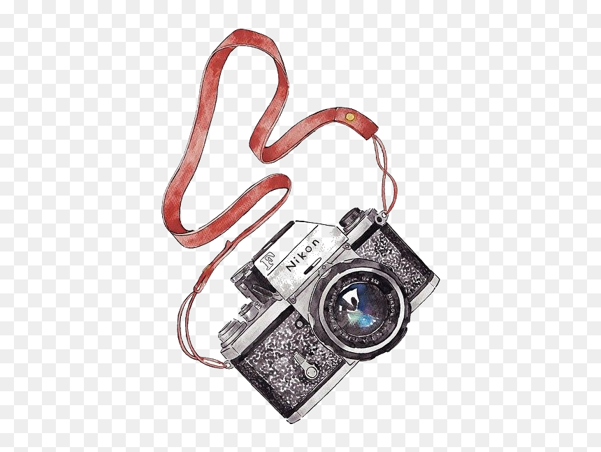 #polaroid #vector #illustration #pictureart #sketch - Camera With Strap Vector Png, Transparent Png - polaroid vector png