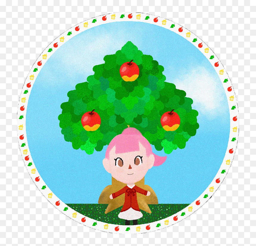 Animal Crossing Villager With Tree Design - Circle, HD Png Download - tree illustration png