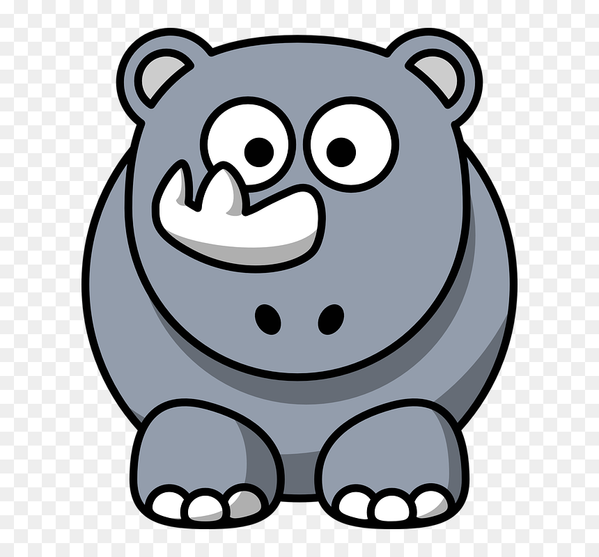 Cartoon Rhino, HD Png Download - baby face png