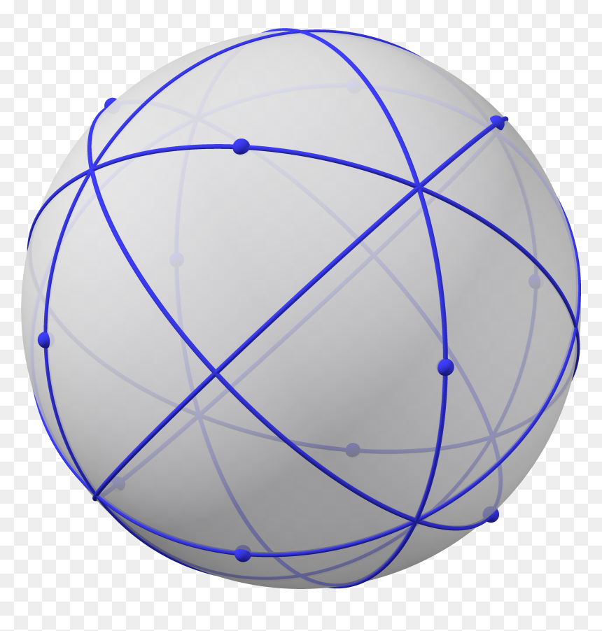 Spherical Polyhedron With Great Circles, 8 B - Great Circle Polyhedron, HD Png Download - great ball png
