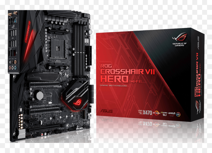 Am4 Asus Rog Crosshair Viii Hero Wi Fi, HD Png Download - red crosshair png