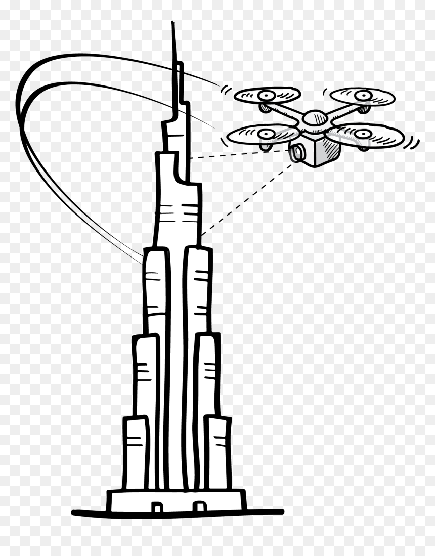 Aerial Photography Mapping Surveys Drone Operator In - Easy Burj Khalifa Drawing, HD Png Download - creepers png