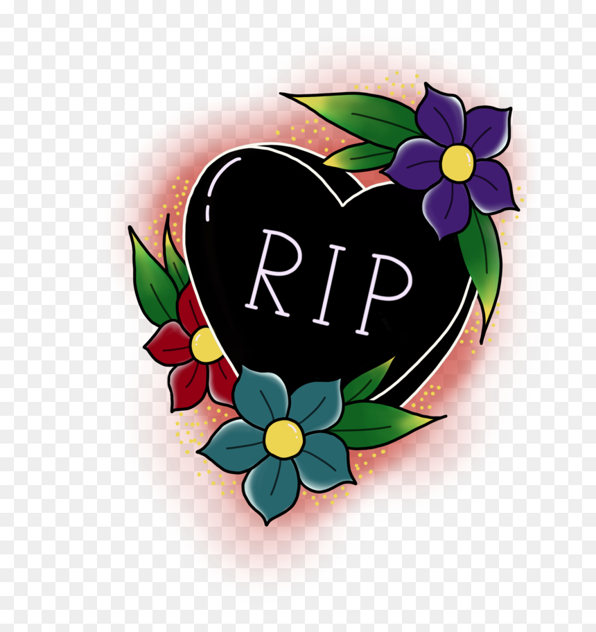 R I P Tattoo Style Illustration Candy Heart With A - Illustration, HD Png Download - candy heart png