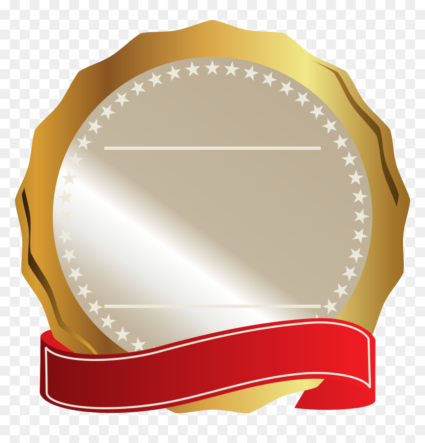 Gold Seal With Red Ribbon Png Clipart Image, Transparent Png - seal of approval png
