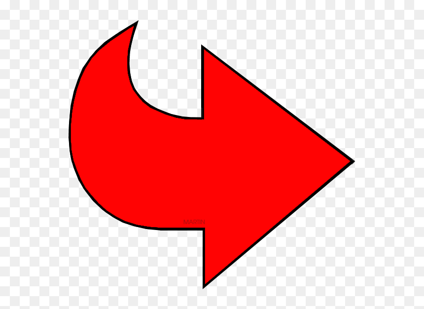 Red Arrow, HD Png Download - curved red arrow png