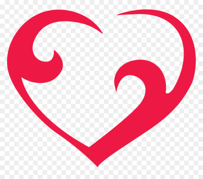 Curved Red Outline Heart Png Image - Portable Network Graphics, Transparent Png - curved red arrow png