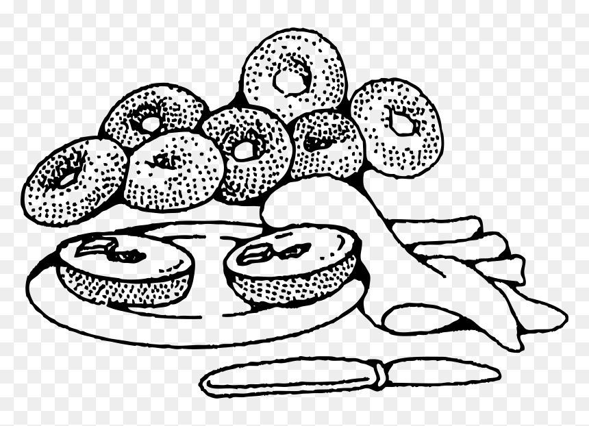 Bagels Clip Arts - Bagel Clipart Black And White, HD Png Download - bagels png