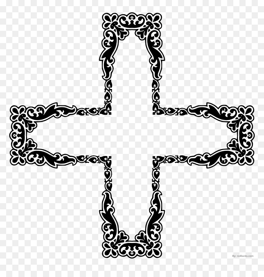 Christian Cross Sign Border, HD Png Download - ornate png