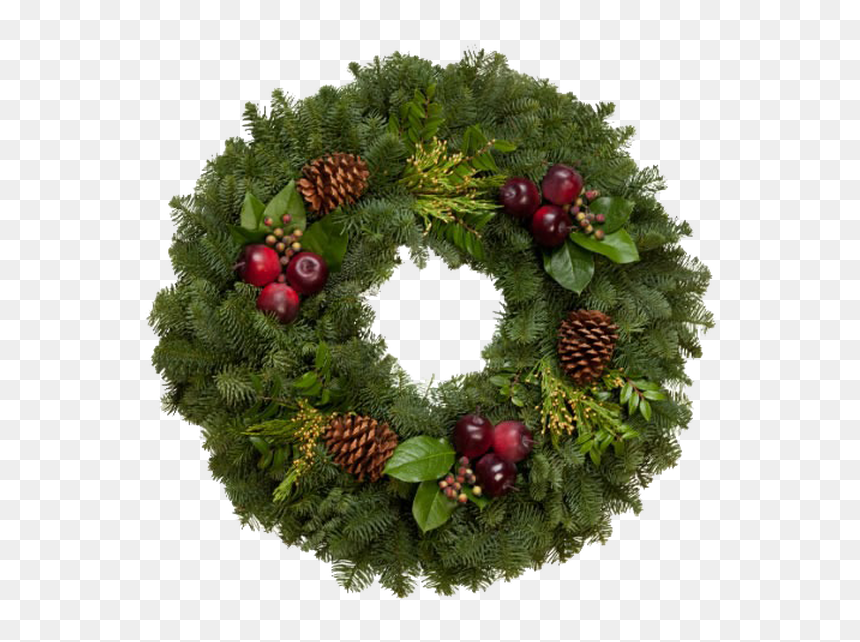 Transparent Christmas Greenery Png - Wreath, Png Download - christmas greenery png