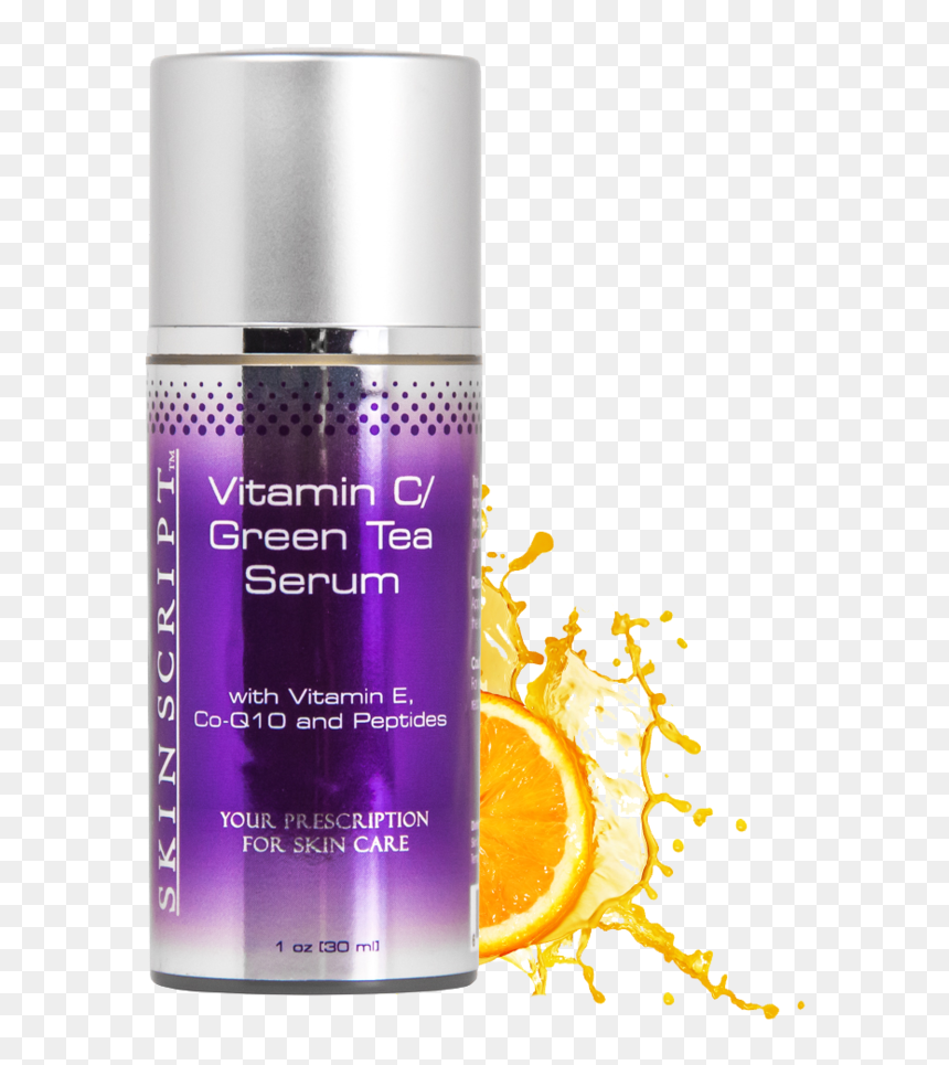 15% Vitamin C/green Tea Serum With Vitamin C, Coq10, - Vitamin C Serum Skin Script, HD Png Download - vitamin png