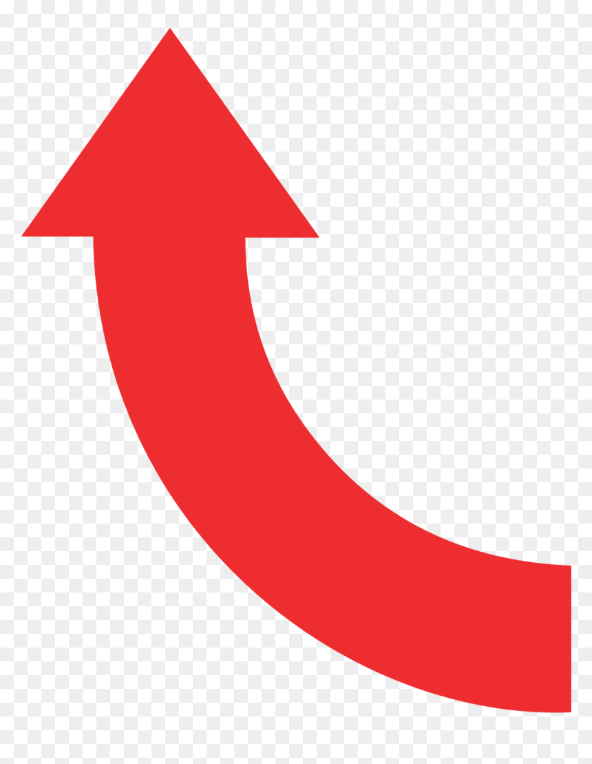 Arrow Up, HD Png Download - curved red arrow png