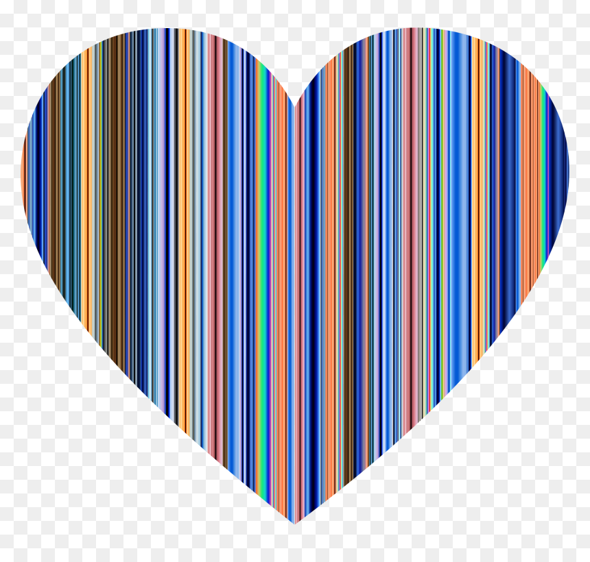Colorful Striped Heart Clip Arts - Azul Electrico Corazon, HD Png Download - stripe pattern png