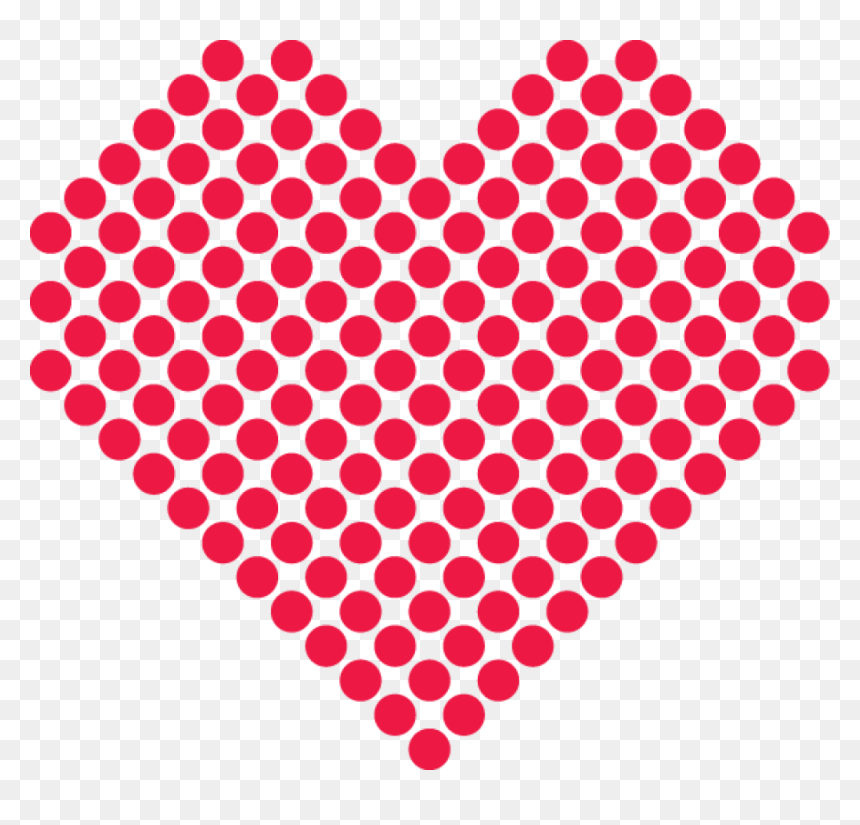 Red Points Heart Png Image - Handkerchief Png, Transparent Png - heart pattern png
