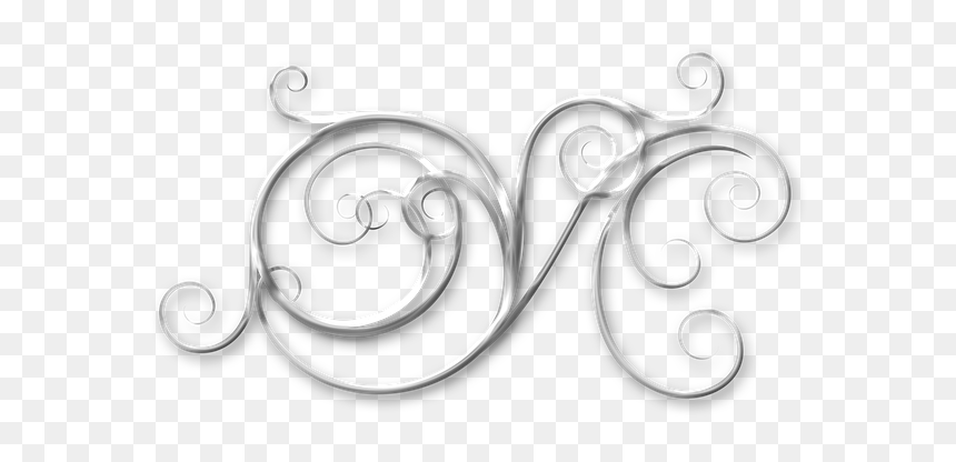 Black And Silver Png - Illustration, Transparent Png - white flourish png