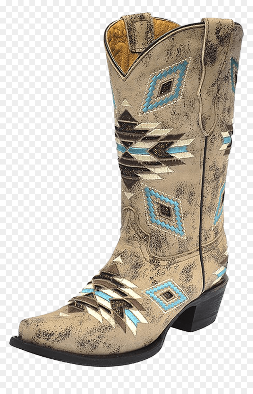 Kid"s Corral Aztec Pattern Boot - Cowboy Boot, HD Png Download - distressed pattern png