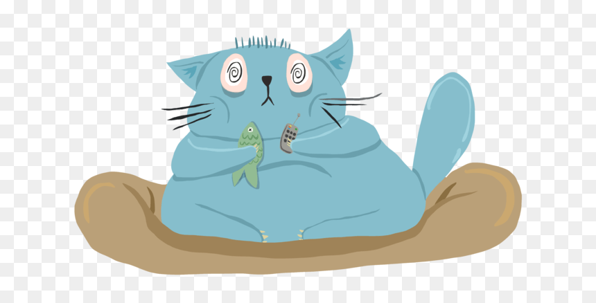 Cat Yawns, HD Png Download - fat cat png