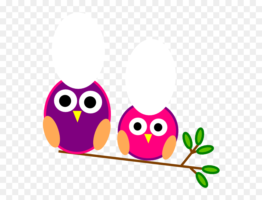 Cute Pink And Purple Owls Clipart - Pink And Purple Owl, HD Png Download - cute owl png