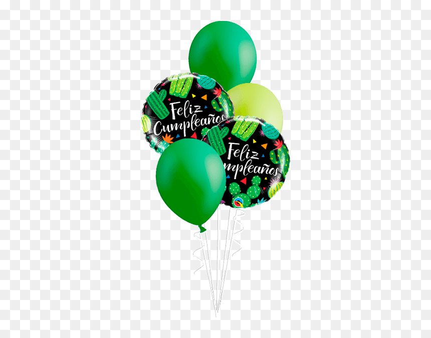 Bouquet De Globos Cumpleaños Cactus - Balloon, HD Png Download - globos de cumpleaños png
