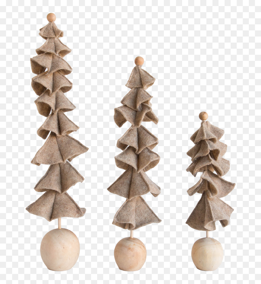 Ruffle Felt Trees In Flax 1 - Christmas Tree, HD Png Download - christmas greenery png