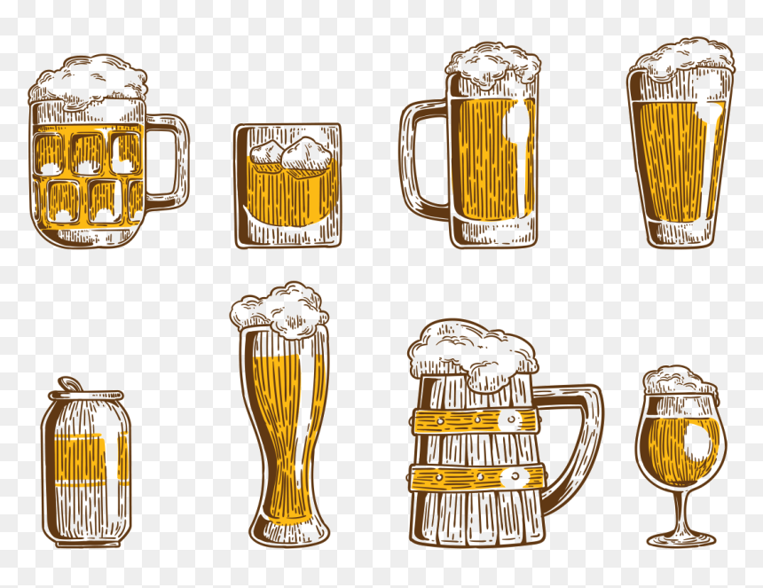 Cerveja Icons Vector - Vector Beer Can Glass, HD Png Download - beer bottle vector png