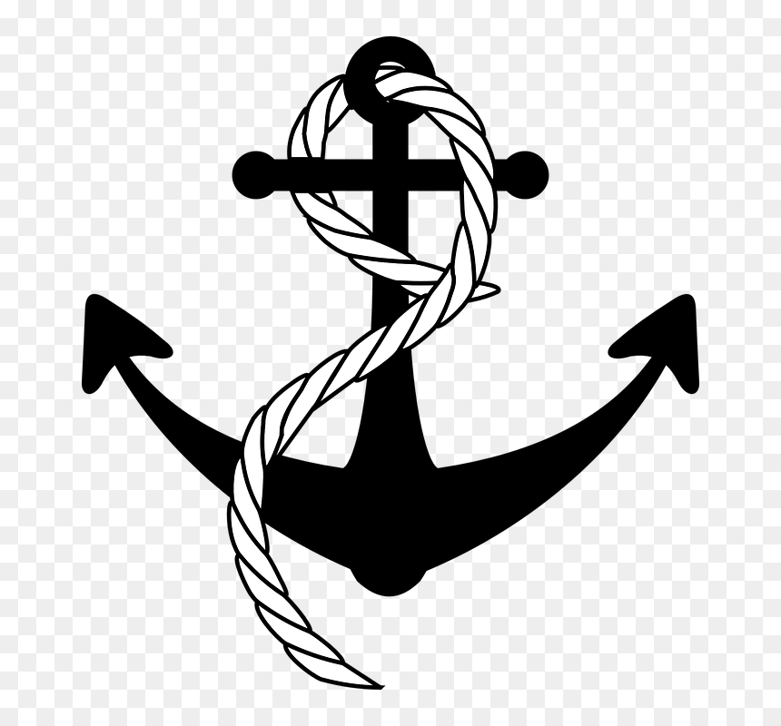 Anchor With Rope Clipart, HD Png Download - anchor vector png