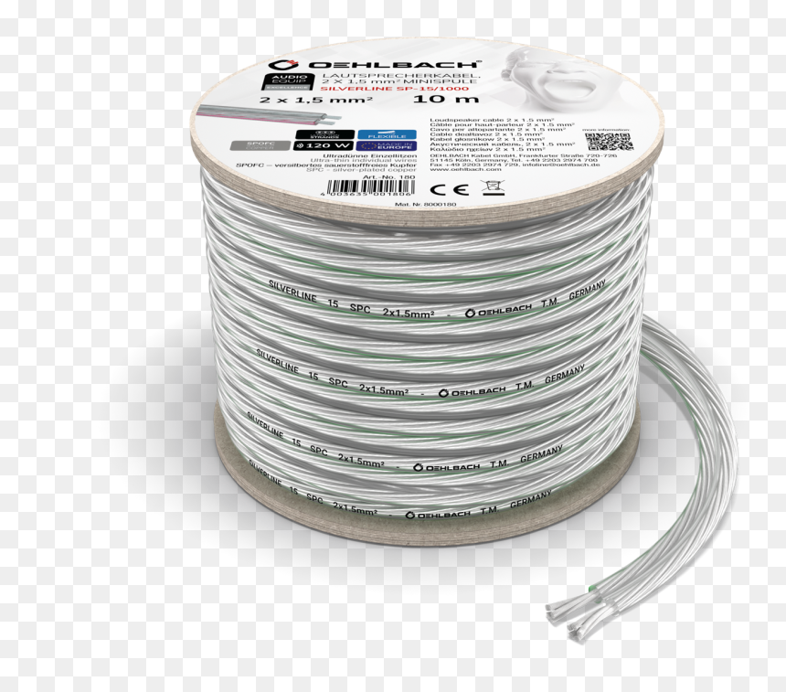180 Silverline-sp15 Hb - 1 Or 2 Wires For Speaker, HD Png Download - silver line png