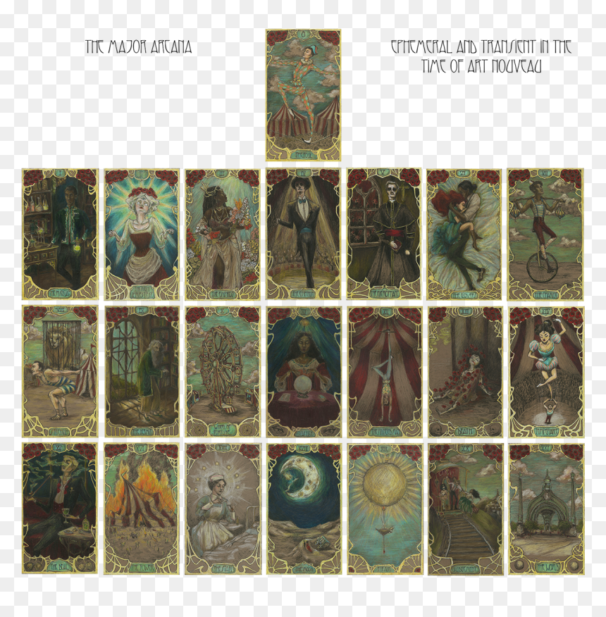 Ephemeral Art Nouveau, HD Png Download - tarot card png