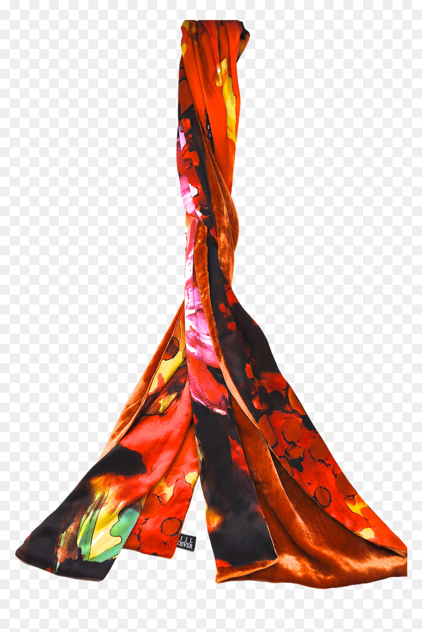 Lovejoy Oblong Scarf In Caramel Velvet & Floral Silk - Illustration, HD Png Download - silk png