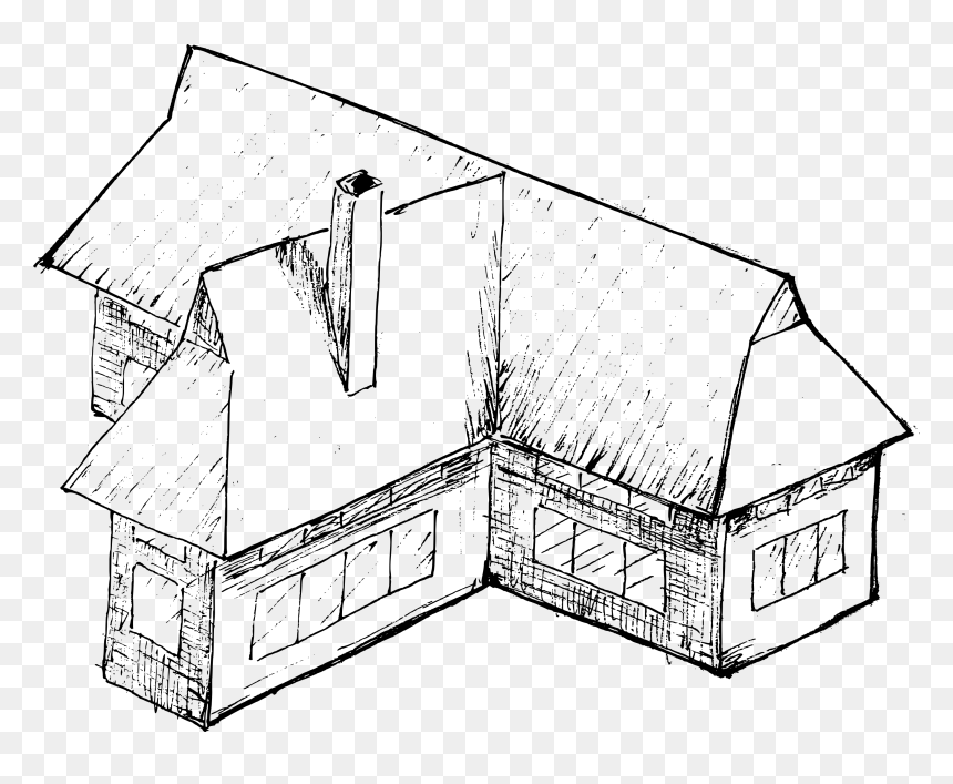 House Drawing 1, HD Png Download - png house