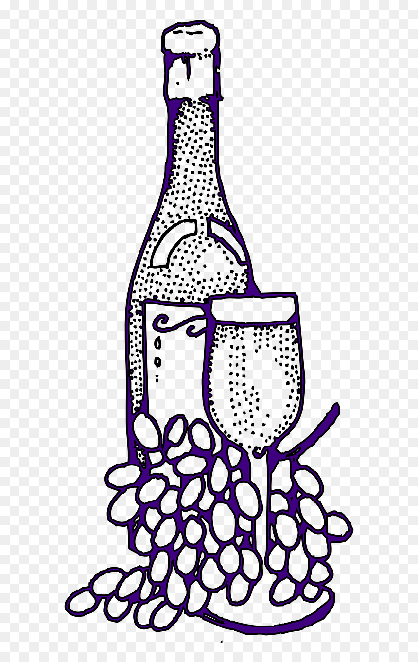 Wine Bottle Clipart Black And White, HD Png Download - glass bottle png