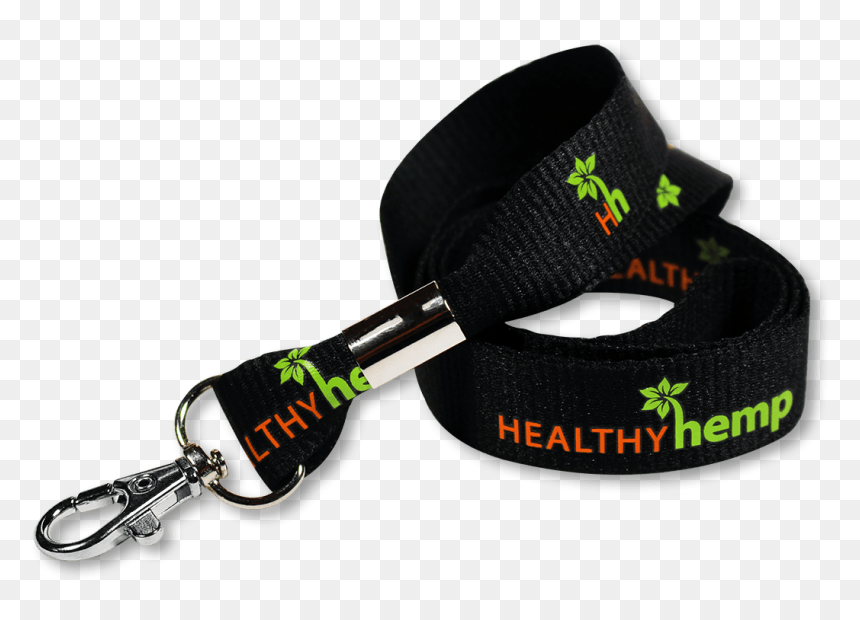 Healthy Hemp Logo Lanyard Black Background With Colored - Strap, HD Png Download - lanyard png