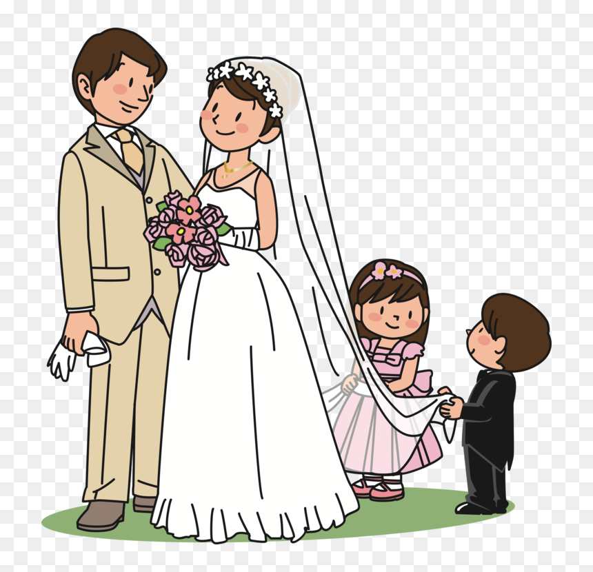 Ceremony,gown,flower Girl - Wedding, HD Png Download - wedding couple png