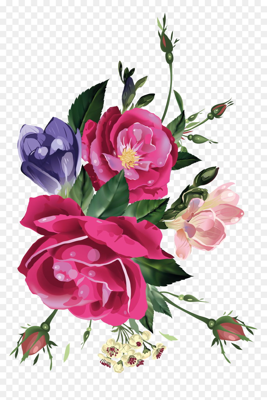 Black Floral Decoupage Png , Png Download - Flower, Transparent Png - black flowers png