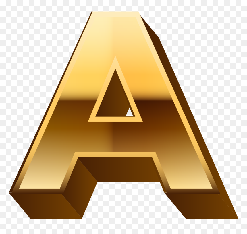 A Letter Golden - Triangle, HD Png Download - gold triangle png
