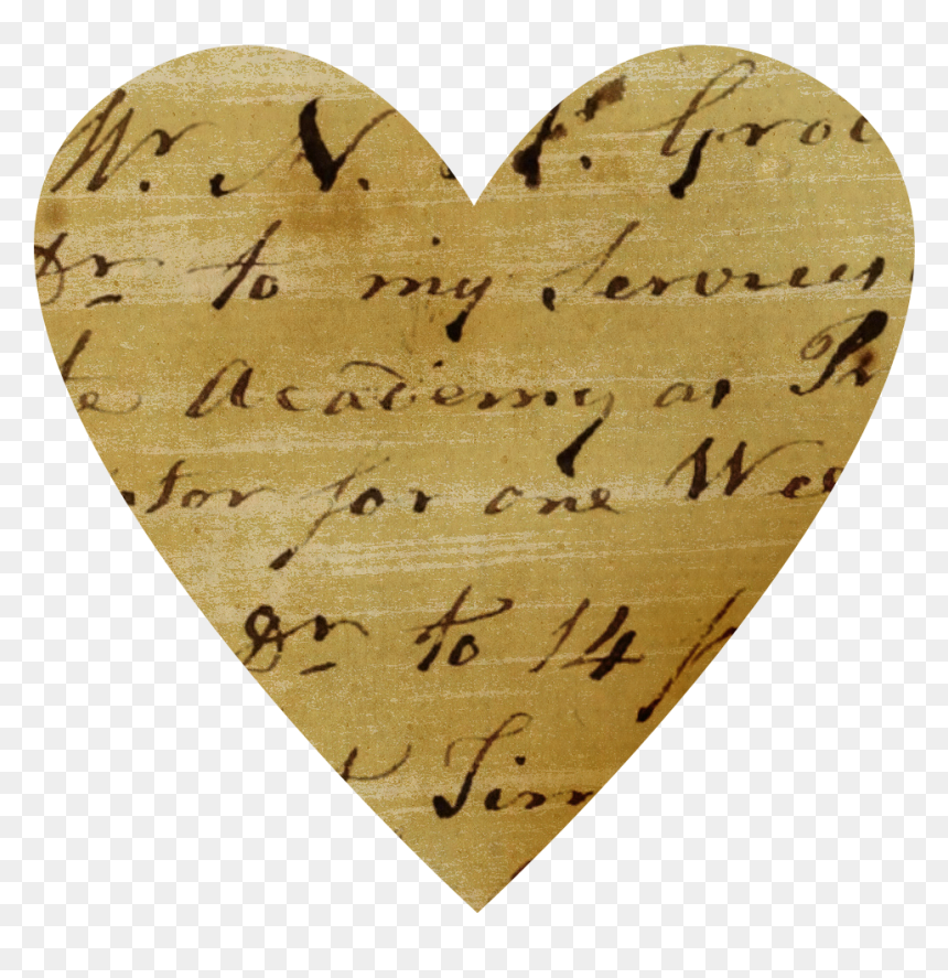 Vintage Ledger Paper Hearts - Heart, HD Png Download - hearts png transparent